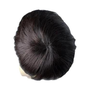 Imagem de Peruca Masculina De Cabelo Humano Natural Com Clip Para Substituição D