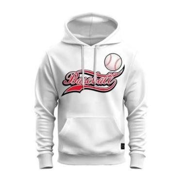 Imagem de Moletom Canguru Blusa De Frio Confortável Estampado Baseball-Unissex