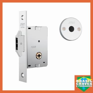 Imagem de Fechadura para Porta de Correr 1008 Roseta Redonda Inox 30mm STAM