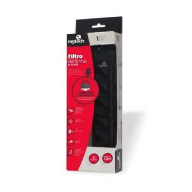 Imagem de Filtro de Linha Home 6 Tomadas Cabo de 1,50 Metros Ragtech 2040