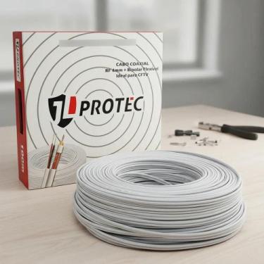 Imagem de Cabo Coaxial Câmeras De Segurança Cftv 4mm Bipolar 80% 100m - Congratu