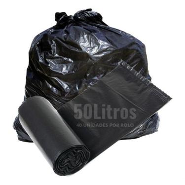 Imagem de Saco de Lixo Resistente Preto Reforçado Grosso Uso Pesado 15L 30L 50L 100L Higipack