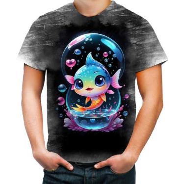 Imagem de Camiseta Desgaste Peixinho Feliz no Aquário Peixe 1 - Kasubeck Store, 