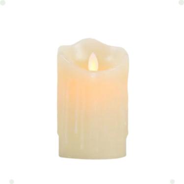 Imagem de Vela de LED Decorativa Cintilante Parafina Escorrida 12 e 5cm Chama Artificial Ambiente...