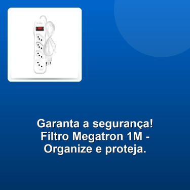 Imagem de Filtro de Linha Megatron com 4 Tomadas 1m 10A 250V Bivolt Cabo PP 0 e 75mm2 Branco Mega...