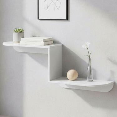 Imagem de Prateleira Decor 93 Cm 100% Mdf Branco Brilho - Móveis Peroba