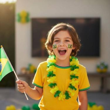 Imagem de 6 Colar Havaiano Tecido Flor Festa Balada Casamento Brasil