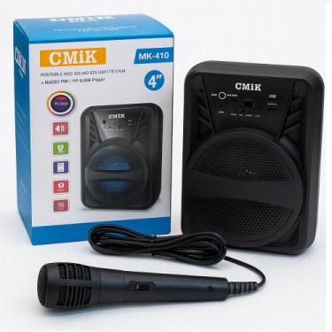 Imagem de Caixa de som bluetooth radio karaoke microfone megafone portatil led u