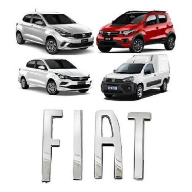 Imagem de Emblema Grade Logo Fiat Argo Cronos Mobi 2021 2022 23 2024 2025 Cromad