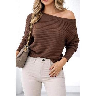Imagem de Blusa de Frio Feminina Oversized Manga Morcego Gola Ampla Soltinha Tri