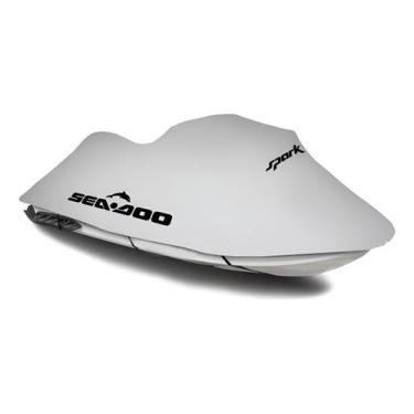 Imagem de Capa Jet Ski Sea Doo Spark 2 Lugares - Logo Spark - Blackout Cinza Cla