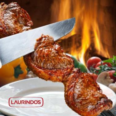 Imagem de Kit Espeto Duplo Inox 40cm Mais Pegador De Carnes, Churrasco - INOX LA