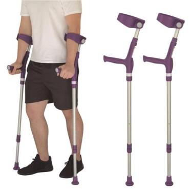 Imagem de Par Muleta Canadense Articulada Mercur Lilás Escuro 130kg