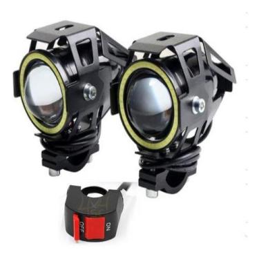 Imagem de Farol Milha Led Moto E7 3 Efeitos Luz Pisca Alta Baixa Pequeno 11184-E