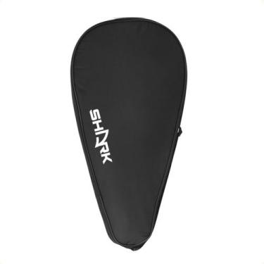 Imagem de Capa Shark Para Raquete De Beach Tennis Nylon Cor: Preta e Branca, Pre