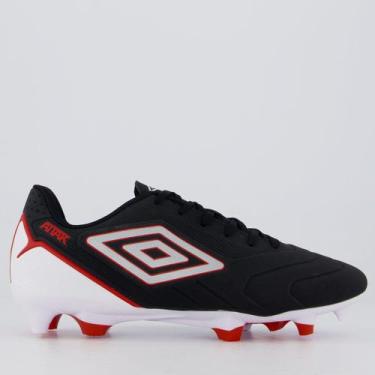 Imagem de Chuteira Umbro Attak III Campo Preta e Vermelho, 43