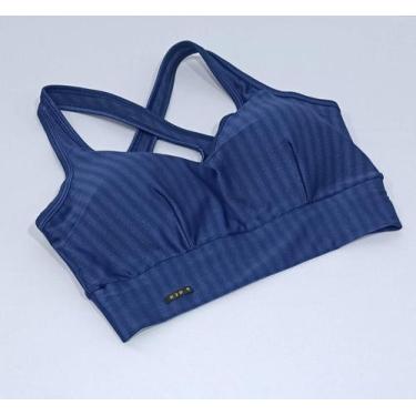 Imagem de Top cropped bojo fixo crisna k2b cirrê 3d poliamida, P=36/38, Azul mar