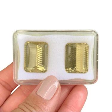 Imagem de Citrino Baguete Millenium Par 69,73ct - SP GEMAS