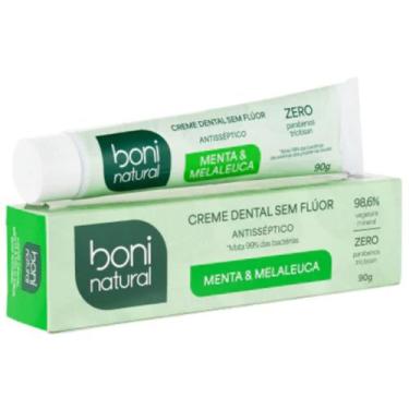 Imagem de Creme Dental Boni Natural Sem Fluor Menta Melaleuca Antisseptico Vegan