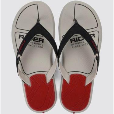 Imagem de Chinelo Masculino Dedo Confortável Leve Facil Calce Rider, Bege, Verme
