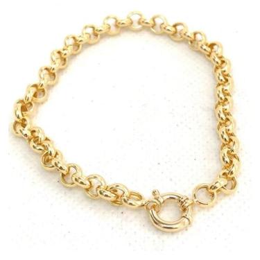 Imagem de Pulseira De Ouro 18k Feminina Elo Português - Ouro18k