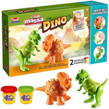 Imagem de Conjunto de Forminhas e Massinhas de Modelar Moldes de Dinossauro 17 P