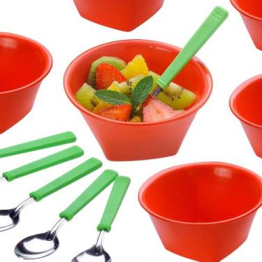 Imagem de Conjunto de Sobremesa Com 12 Peças - Mega Inox,  Vermelho