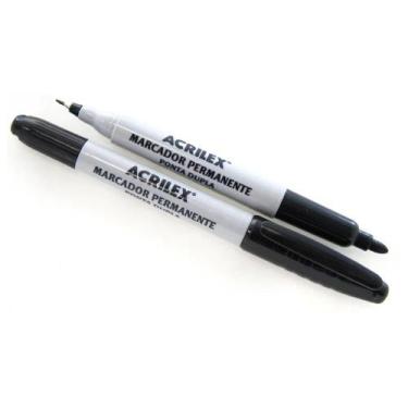 Imagem de Marcador permanente ponta dupla preto Acrilex