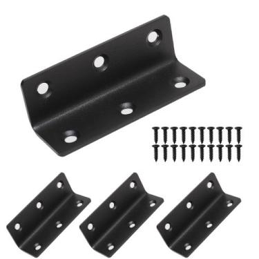 Imagem de Suporte em L Redunest 80 mm, metal resistente, pacote com 4 unidades, 