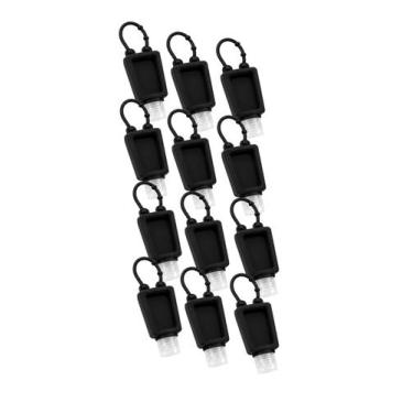 Imagem de PoKit 12 Porta Álcool Gel Com Alça Silicone Para Eventos Cor:Preto, Pr