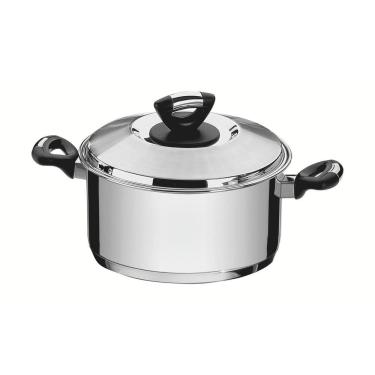 Imagem de Caçarola Solar Funda Aço Inox Fundo Triplo 6,1L 24CM Baquelite Tramontina