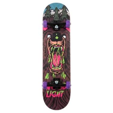 Imagem de Skate Montado Wood Light Series 8.0 Urso Raivoso Truck 129mm Cor:RoxoT