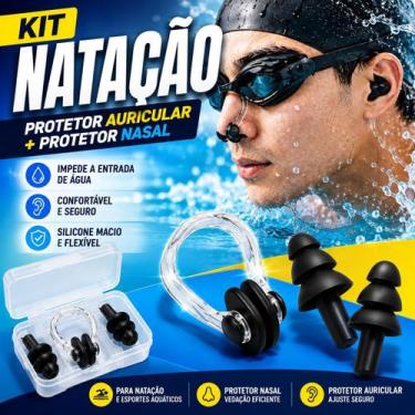 Imagem de Conjunto De Protetor De Ouvido Profissional De Gel Capa Natação E Pren