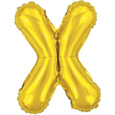Imagem de Balão Metalizado, Make +, Letra X, Dourado, 40 cm