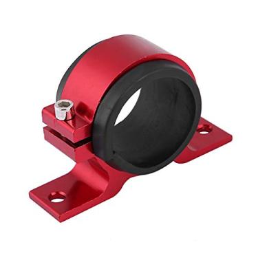 Imagem de Tbest Suporte de montagem bomba de combustível para carro, liga de alumínio, 50 mm, suporte de montagem de bomba de combustível para carro, suporte de fixação de filtro único (vermelho)