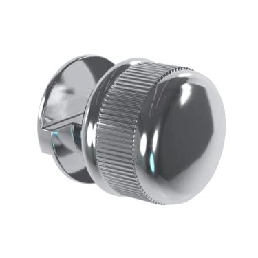 Imagem de Botão Francês Plástico Cromado + Parafuso Madeira Phs 3,8X40 + Bucha 6 mm - 4 Peças