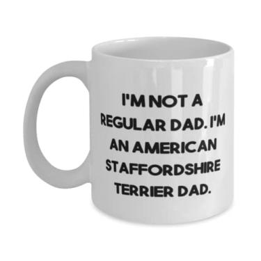 Imagem de I'm Not a Regular. Cão Staffordshire Terrier americano 325 ml Caneca 443 ml, linda caneca de cachorro Staffordshire Terrier americano, copo para amigos
