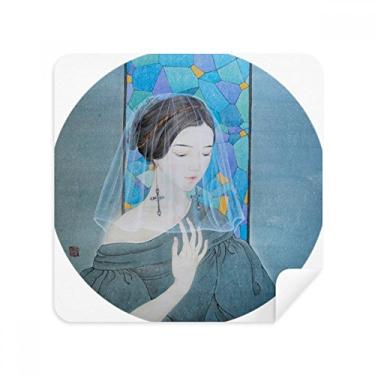 Imagem de Blue Beauty — Óculos de pintura chinesa com fio branco, tecido de camurça, pacote com 2