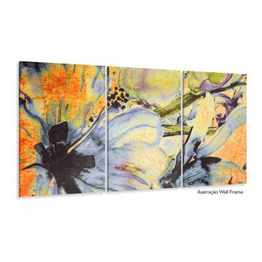 Imagem de Quadro Decorativo Flor Abstrato 3 pçs 120x60 sala quarto