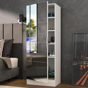 Imagem de Sapateira 1 Porta com Espelho Jade Plus Multimóveis Branca