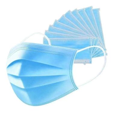 Imagem de Máscara Descartável Tripla Camada Clip Nasal 50 Unidades