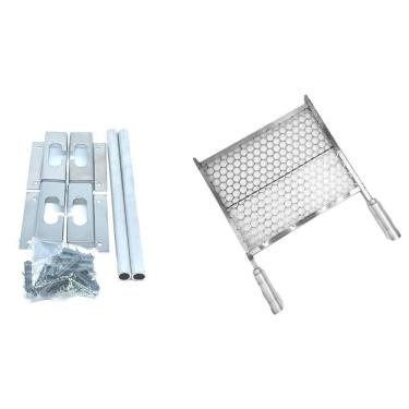 Imagem de Grelha De Inox Churrasco 50Cm E Apoio Churrasqueira Até 75Cm