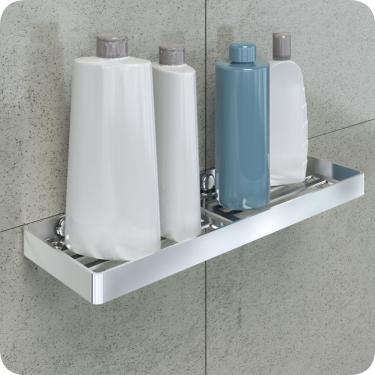 Imagem de Suporte Porta Shampoo Prateleira Cromado De Parede Plus