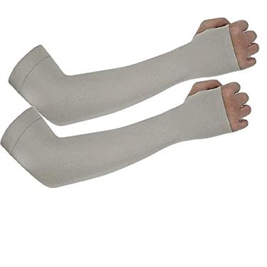 Imagem de Proteção de resfriamento de compressão unissex mangas de sol capa de braço longo aquecedores antiderrapantes para esportes ao ar livre capa de protetor solar tatuagem, 1 par (dedo) gr, 1 tamanho para 70.200 kg