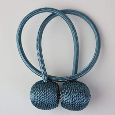 Imagem de 1 peça Magnetic Pearl Ball Cortina Tiebacks Fivela Acessório Fivelas Fecho Clipes Suporte Gancho de Cortina, Azul, 49cm