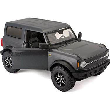 Imagem de Maisto Diecast Cars Carro modelo Ford Bronco Badlands cinza met lico com parte superior preta edi o especial 124 fundido da Maisto 31530
