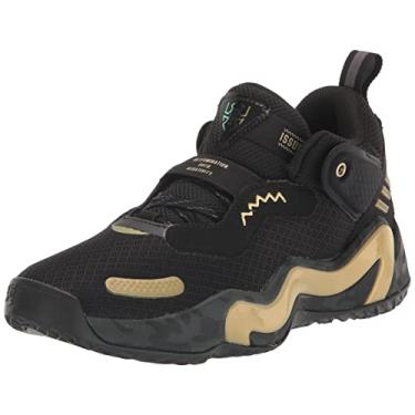 Imagem de adidas Tênis de basquete unissex infantil D.o.n. Edição 3, Preto/dourado metálico/cinza, 5.5 Big Kid