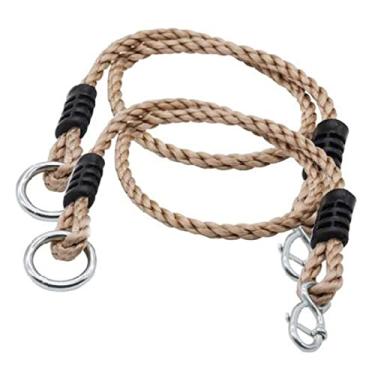 Imagem de Corda de balanço de árvore, pacote com 2 cordas de nylon ajustáveis para pendurar em rede segura, perfeita para conjunto de playground, balanço infantil, rede ao ar livre e cadeira suspensa (2 m/78,74 polegadas)