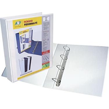 Imagem de Fichário revestida com cristal A4 branco 60mm - 3364BR - com 4 argolas - ACP