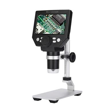Imagem de Acessórios de microscópio digital portáteis microscópio 4,3 polegadas base grande display LCD 8MP 1-1000X lupa contínua acessórios de microscópio (cor: stentes de metal, ampliação: 1000X)